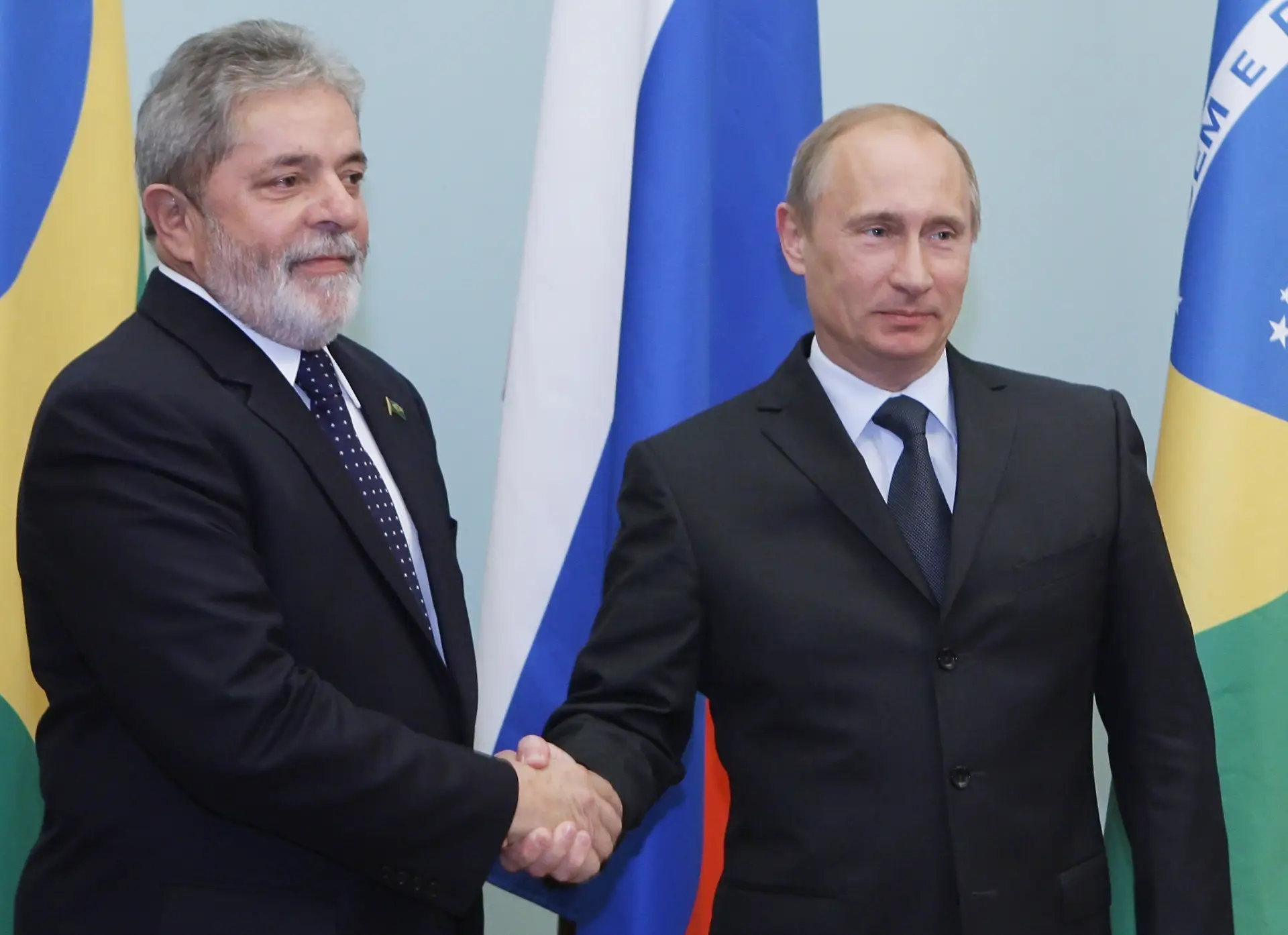 Lula da Silva acompanhado de Vladimir Putin. (2010)