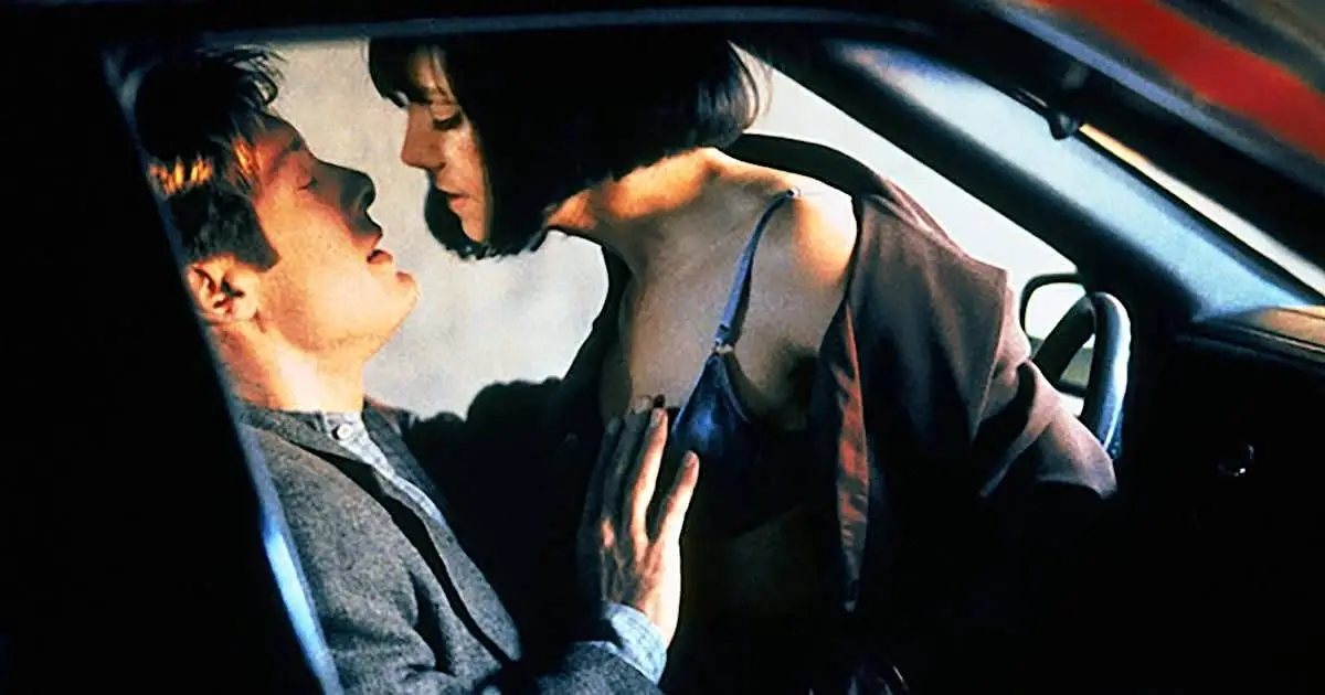 James Spader e Holly Hunter em "Crash": inspirado no romance de J. G. Ballard