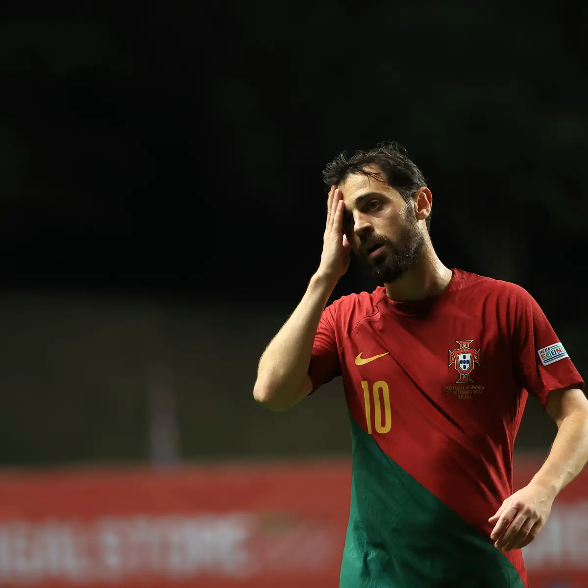 Jogador Nacional De Futebol Portugal E Re Silva Contra Chile