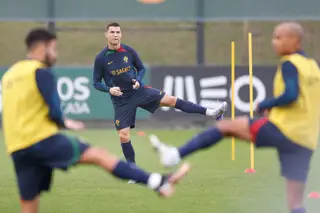 No segundo dia de treinos para o Mundial, Ronaldo volta a ser centro das atenções