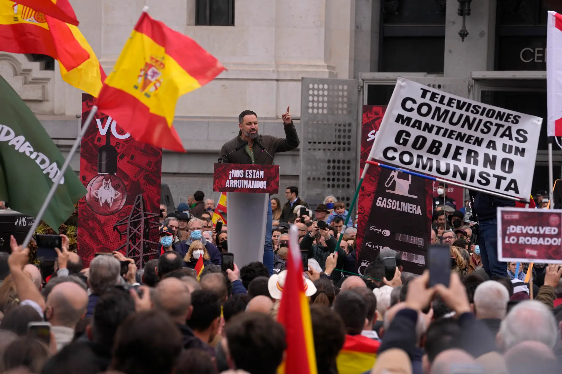 Manifestação do partido Vox em março de 2022
