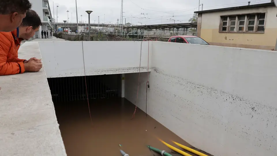 Cheias em Algés a 8 de dezembro de 2022.