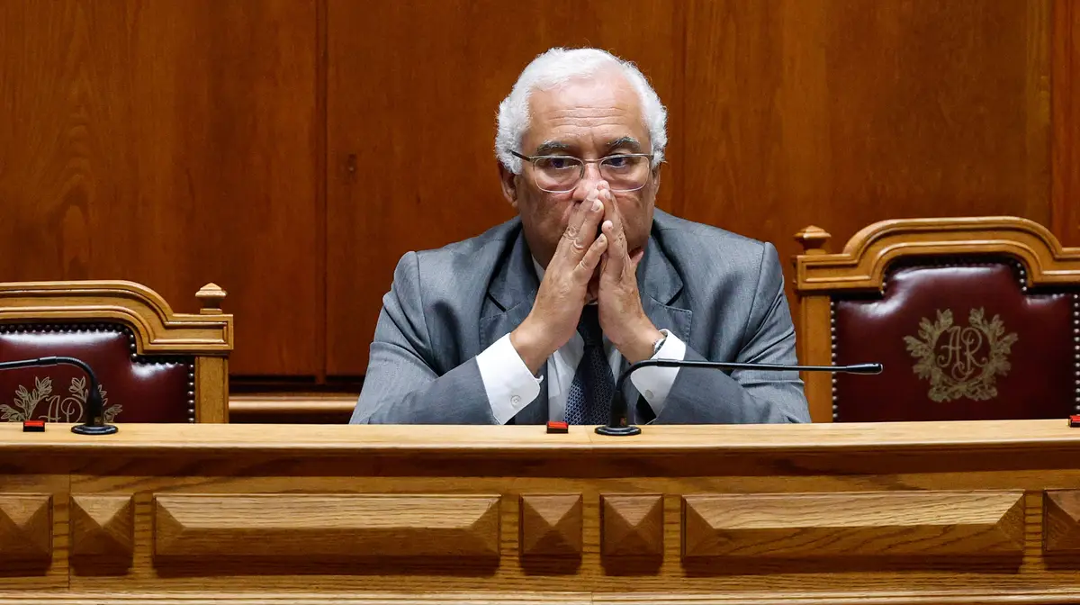 O primeiro-ministro, António Costa, durante a sessão plenária na Assembleia da República.