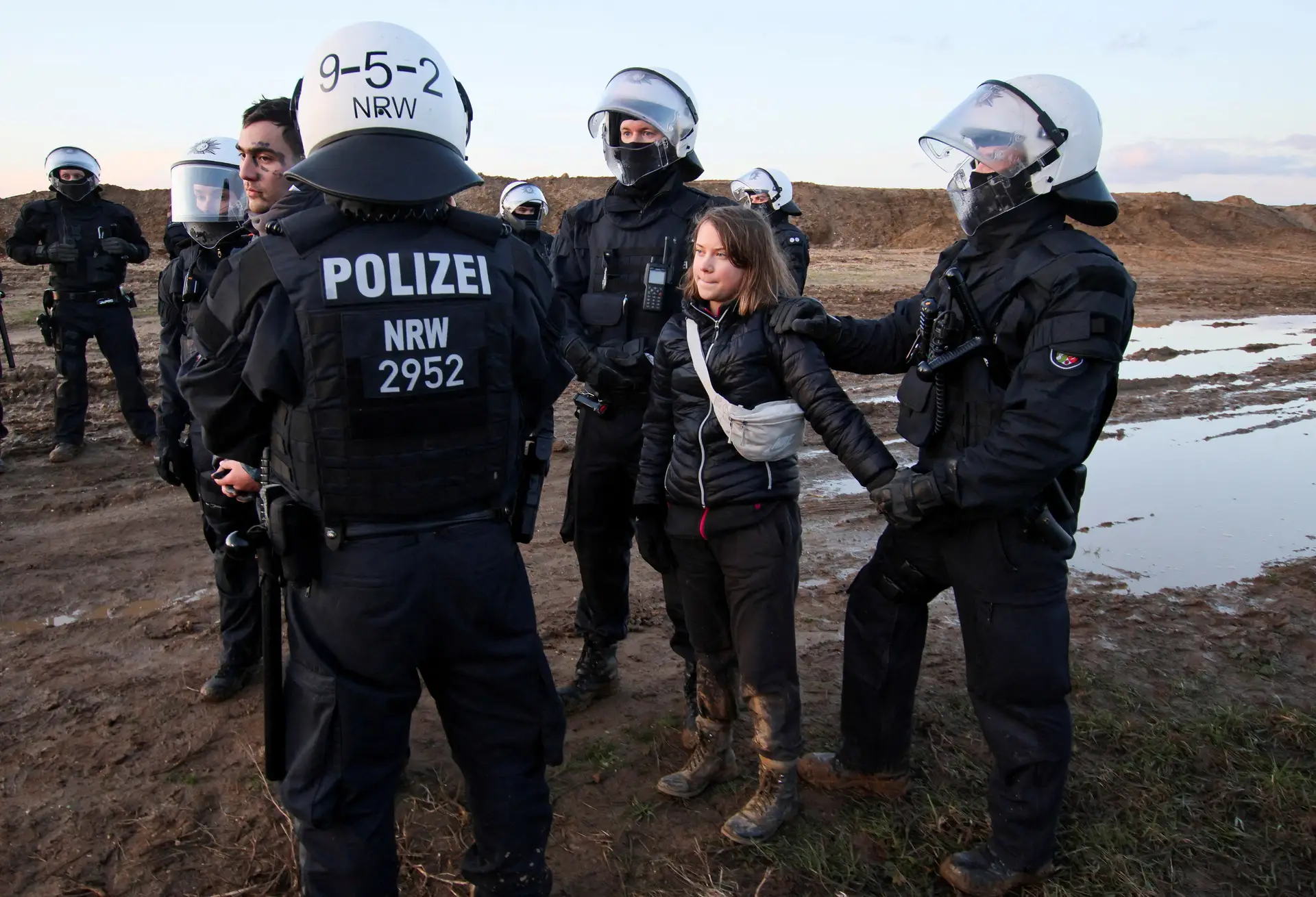 Greta Thunberg arrested at a coal mine demonstration