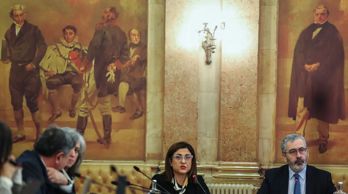 A presidente da Comissão Executiva da TAP, Christine Ourmières-Widener durante a sua audição perante a Comissão, na Assembleia da República, em Lisboa