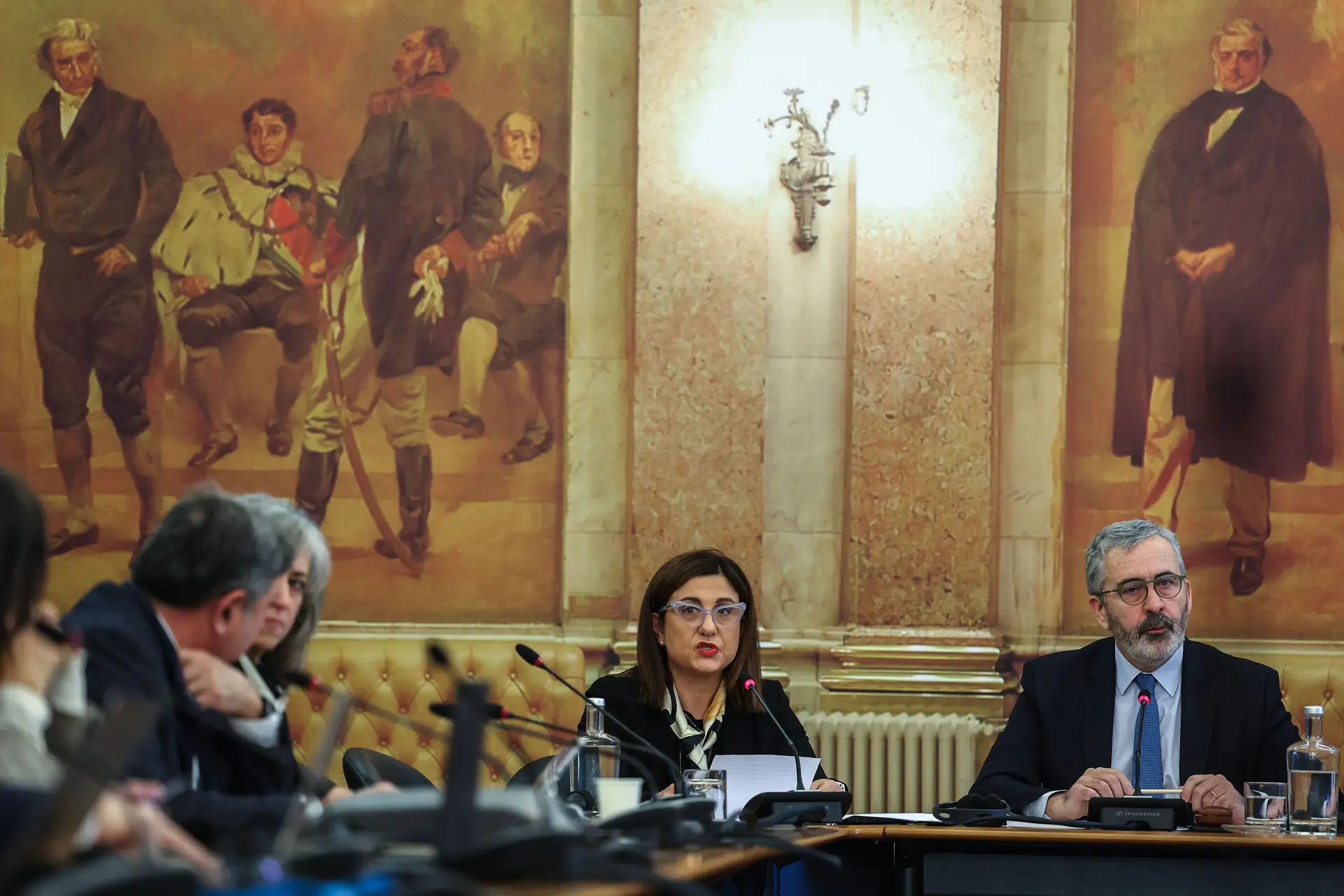 A presidente da Comissão Executiva da TAP, Christine Ourmières-Widener durante a sua audição perante a Comissão, na Assembleia da República, em Lisboa
