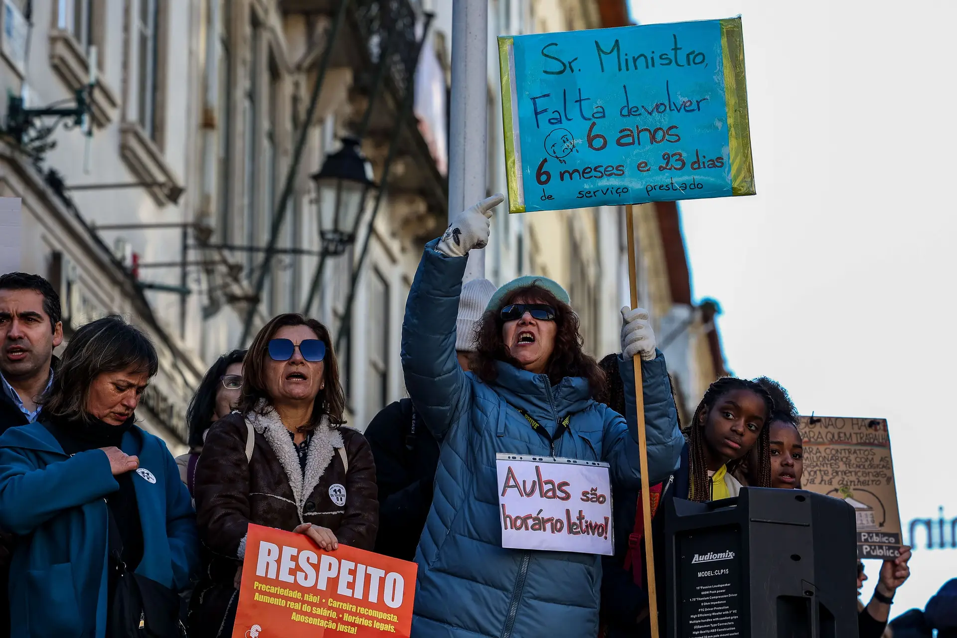 Manifestação dos professores.