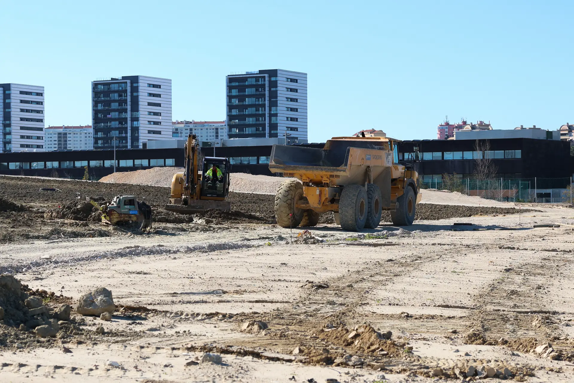Estaleiro de obras onde vai decorrer a Jornada Mundial da Juventude (JMJLisboa2023) no Parque das Nações, em Lisboa.