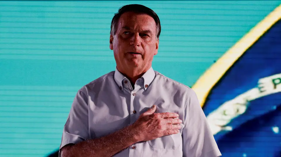 Bolsonaro no seu primeiro evento público após tomada de posse de Lula da Silva