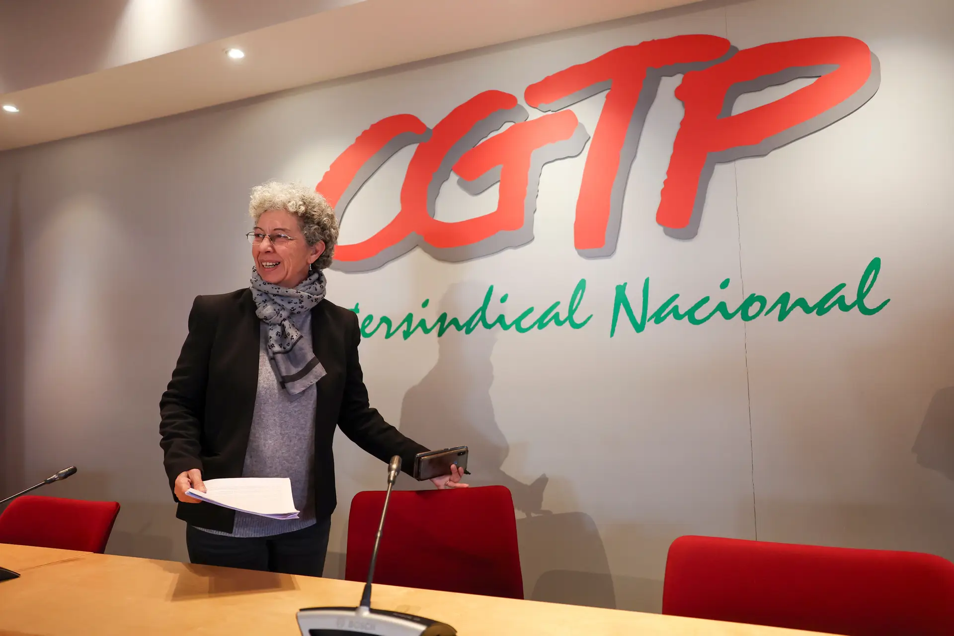 A secretária-geral da CGTP, Isabel Camarinha.