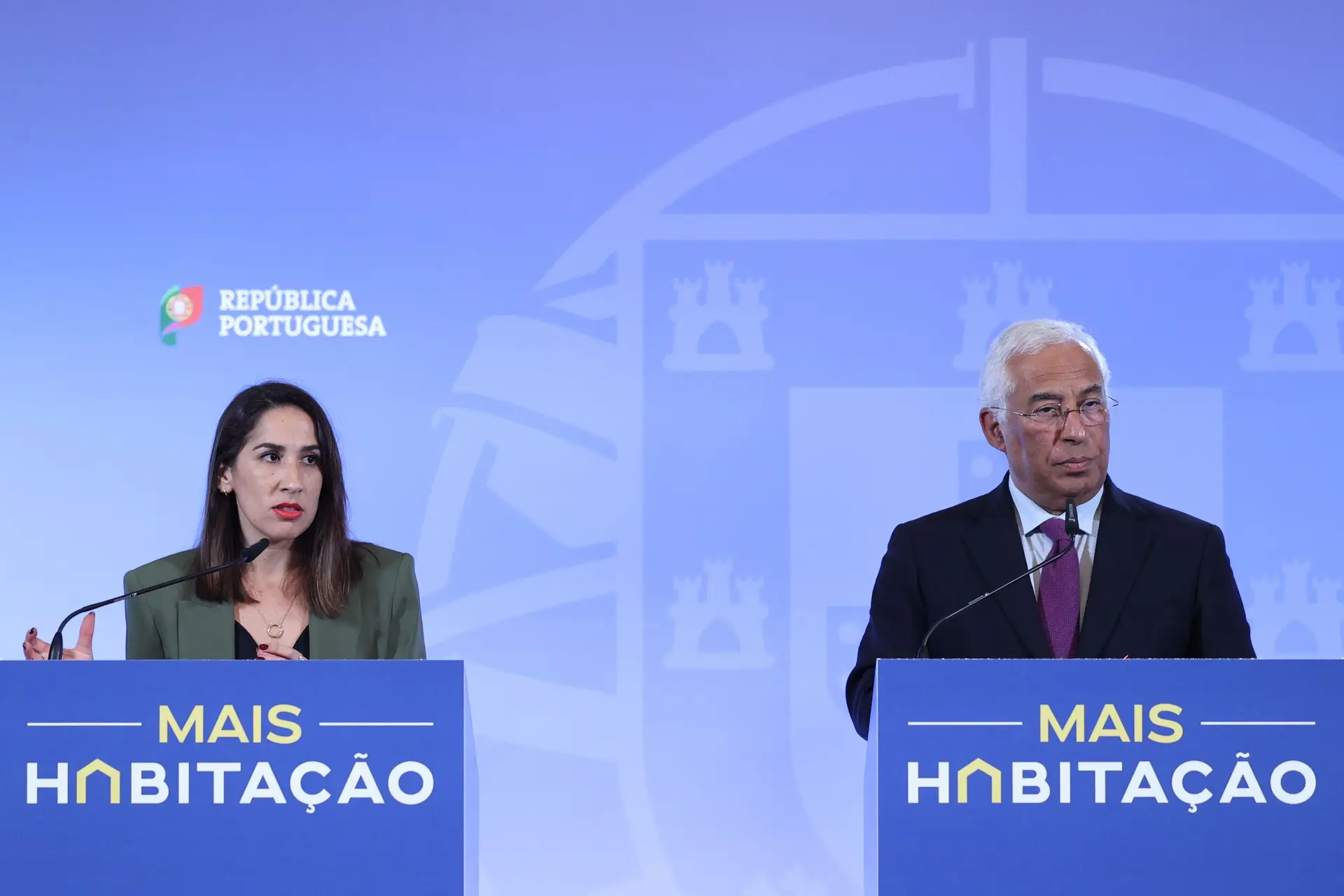Marina Gonçalves, ministra da Habitação, e António Costa, primeiro-ministro