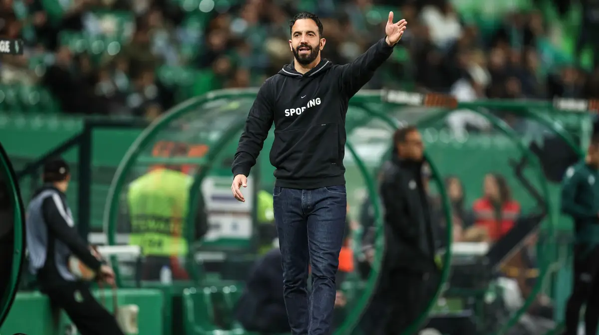 Rúben Amorim durante o jogo da Liga Europa com Midtjylland, no estádio de Alvalade