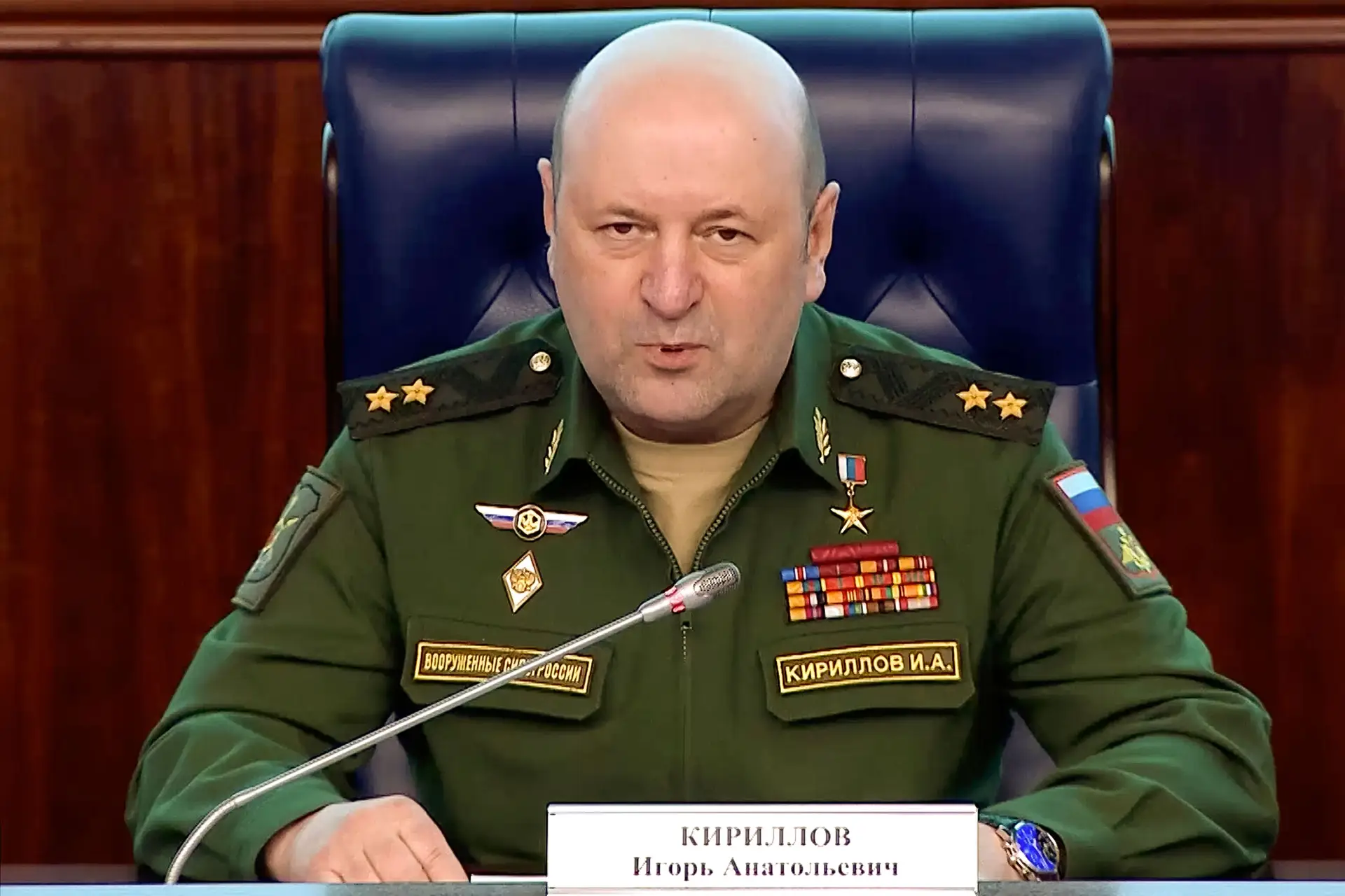 Tenente general Igor Kirillov, o responsável pela defesa contra radiação, produtos químicos e biológicos das Forças Armadas russas.