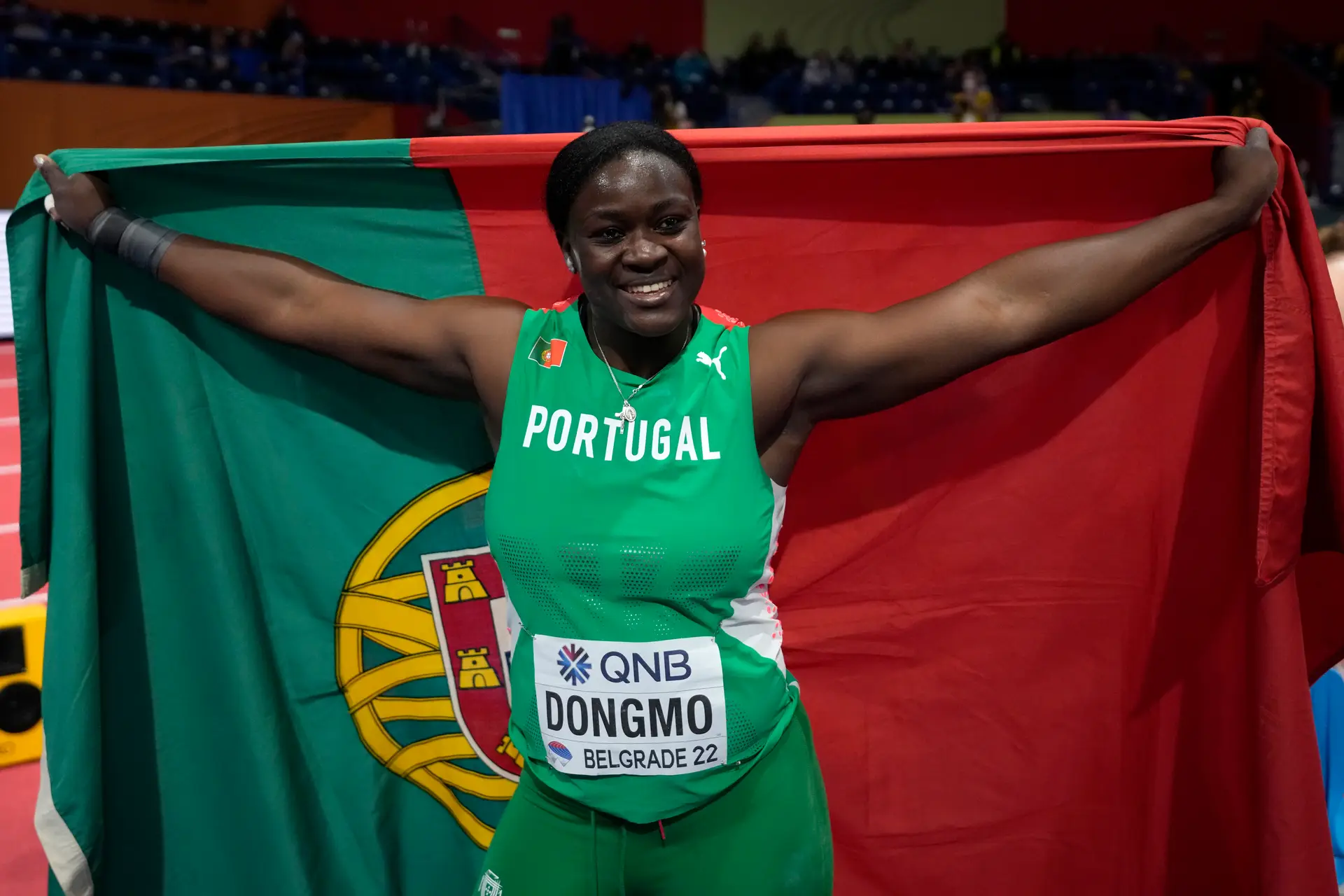 Istanbul, Turkey, 3 March 2023. Arialis Martinez of Portugal reacts in 60m  Women Final race during