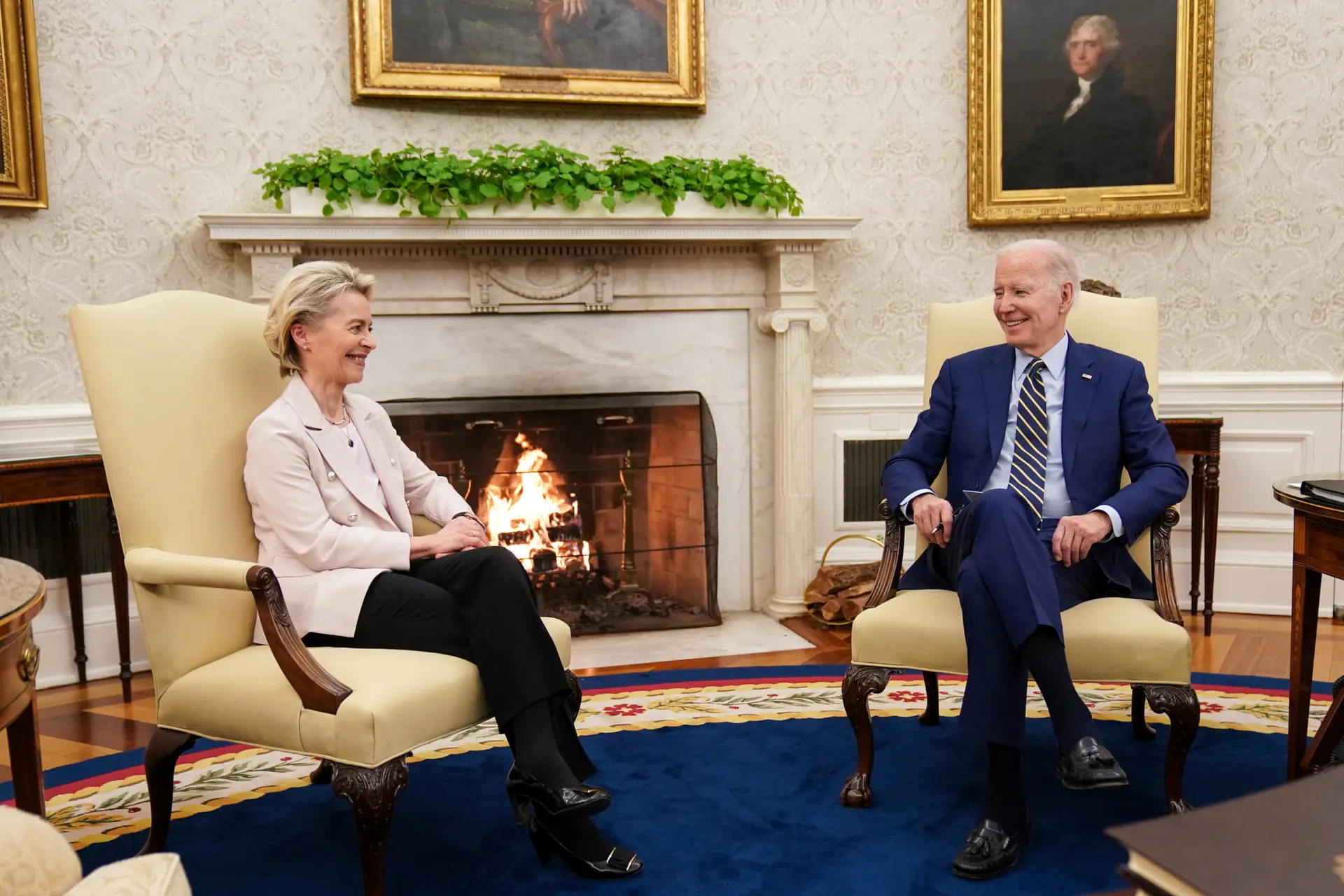 Presidente norte-americano, Joe Biden, e a presidente da Comissão Europeia, Ursula von der Leyen