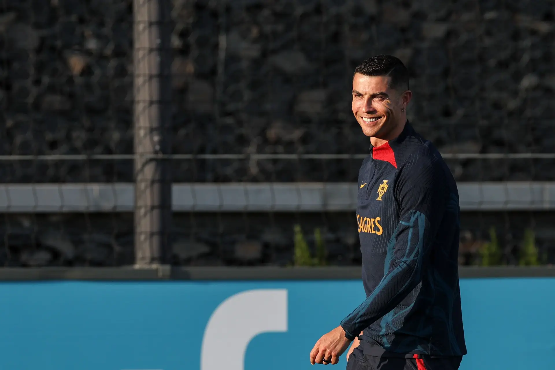 Cristiano Ronaldo durante um treino da Seleção Nacional na Cidade do Futebol, em Oeiras.