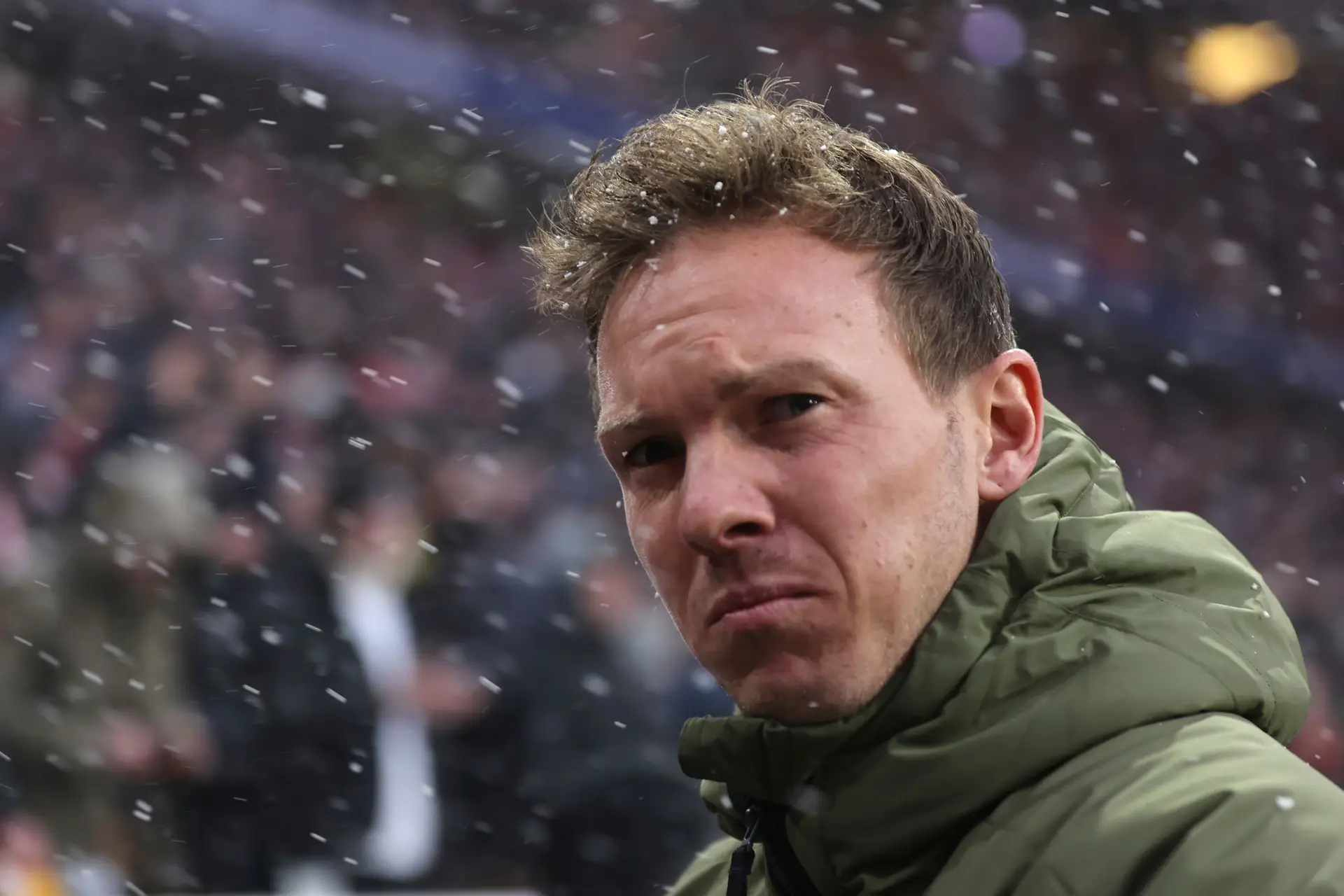 Julian Nagelsmann durante uma partida do Bayern Munique, a contar para a Bundesliga.