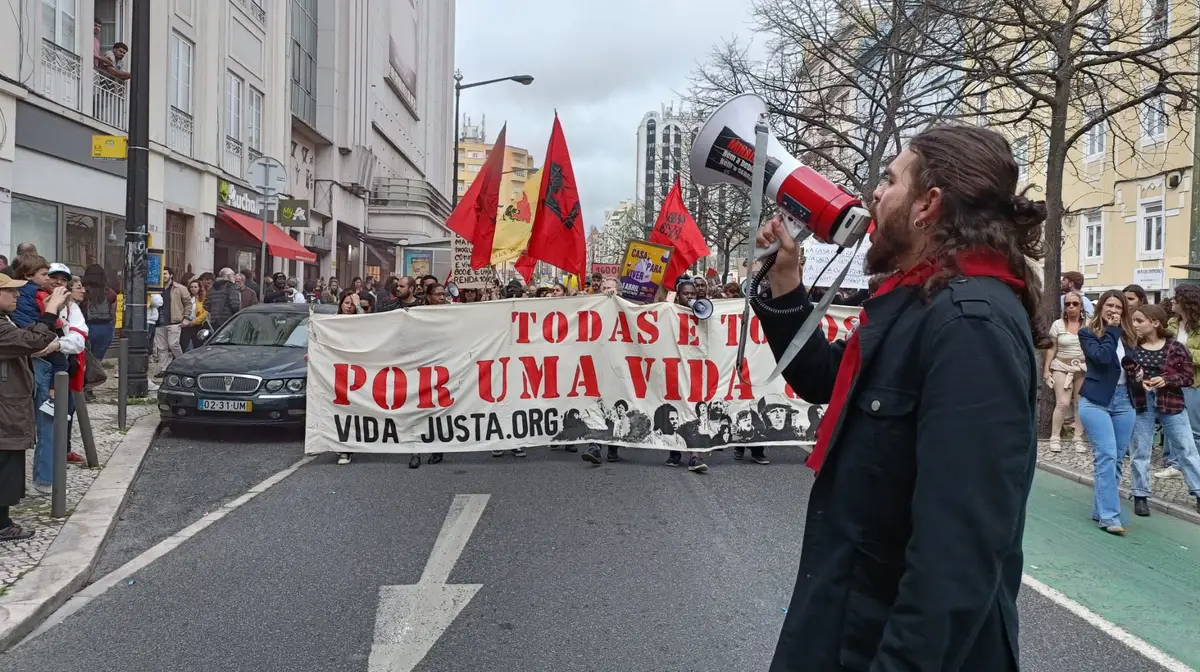 Protesto pela habitação, em Lisboa.