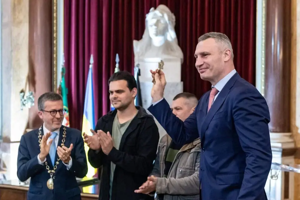 Vitali Klitschko a receber a chave da cidade de Lisboa