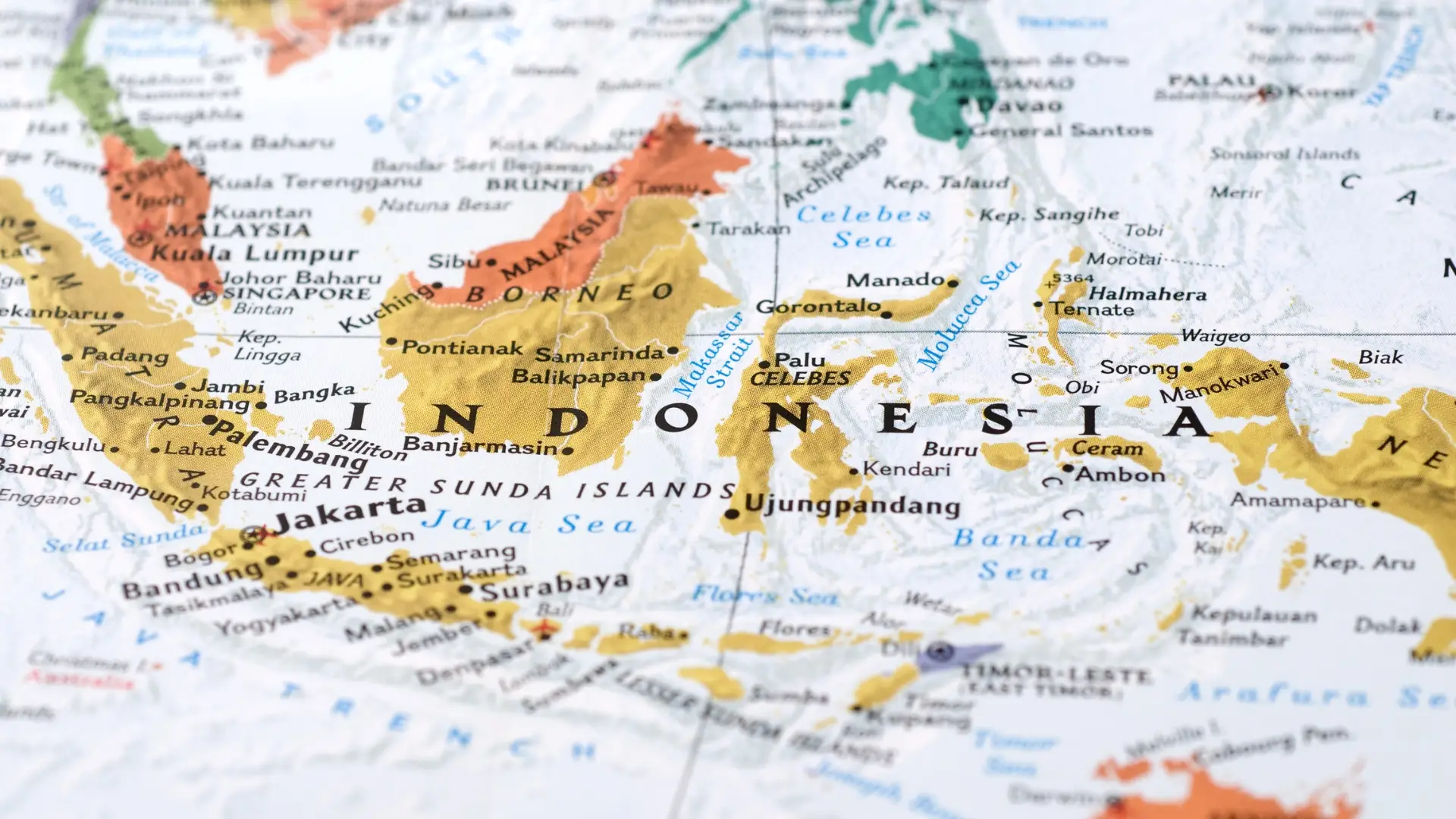 Mapa da Indonésia.