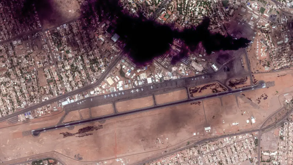 Imagens de satélite do Aeroporto Internacional de Cartum, no Sudão