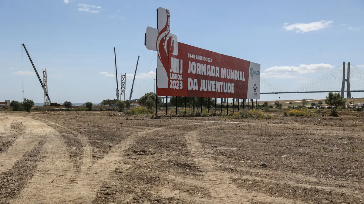 As obras de preparação do recinto do Parque Tejo-Trancão para a Jornada Mundial da Juventude (JMJ) de Lisboa 2023