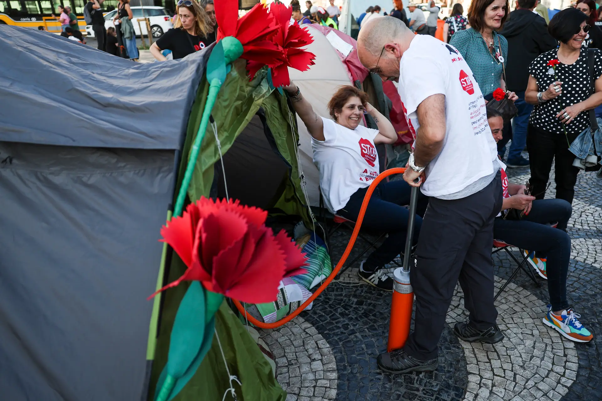 Professores acampam em Lisboa
