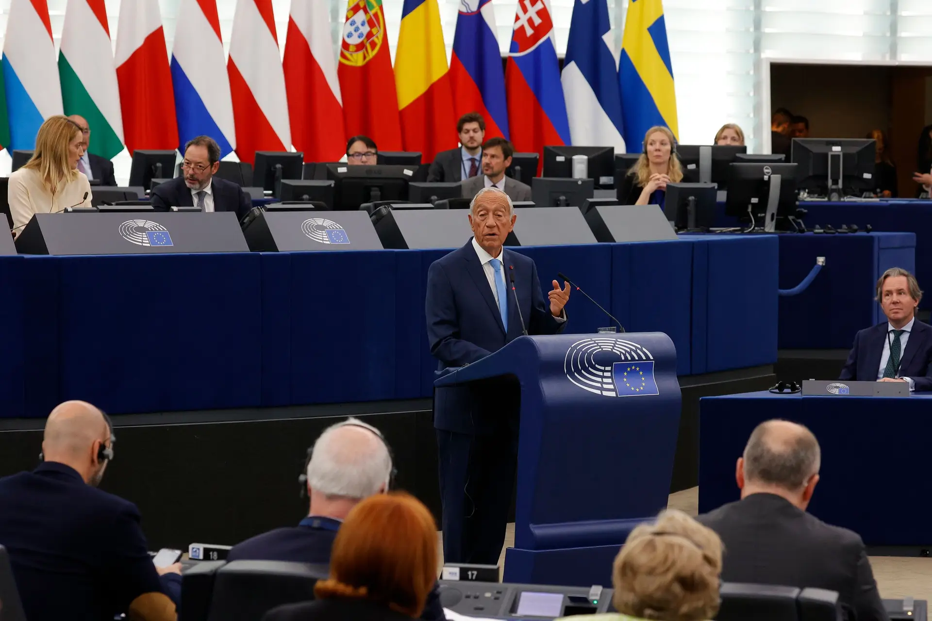 O Presidente da República, Marcelo Rebelo de Sousa, discursa no Parlamento Europeu, em Estrasburgo