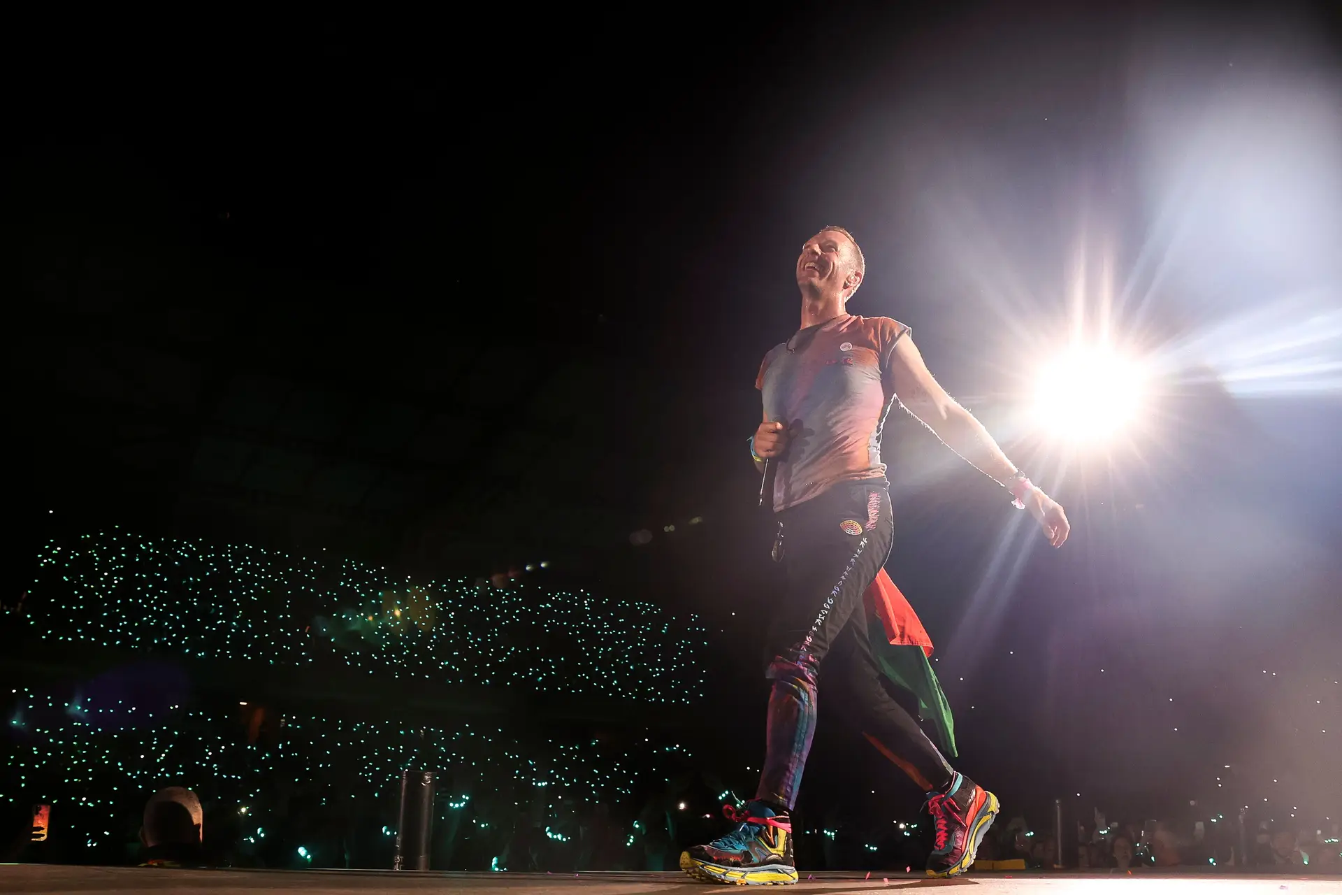 Chris Martin, vocalista dos Coldplay, em Coimbra.
