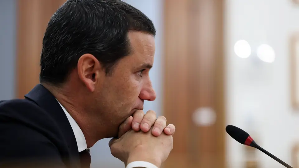 João Galamba, ministro das Infraestruturas, na comissão Parlamentar de Inquérito à Tutela Política da Gestão da TAP, na Assembleia da República.