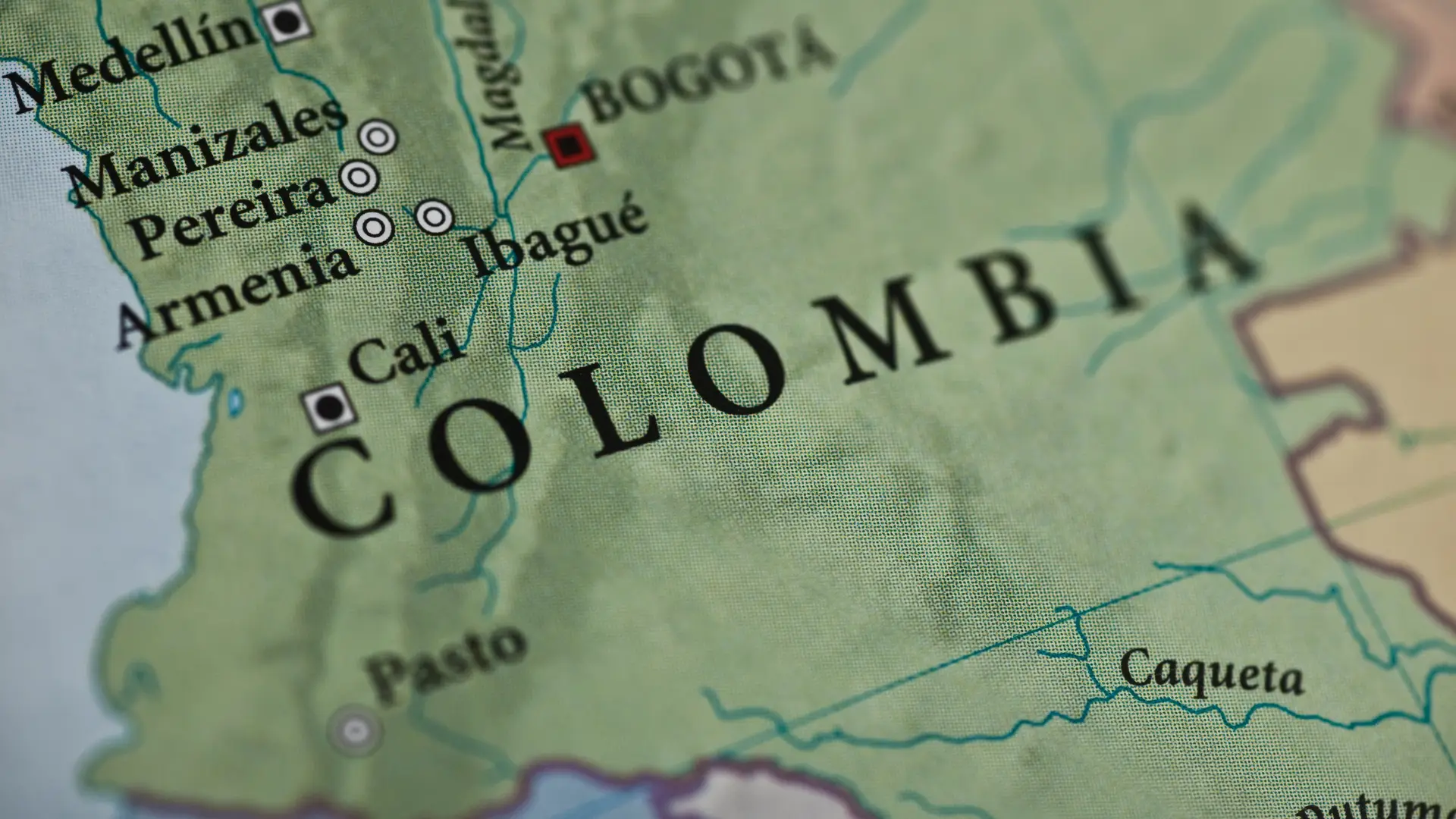 Mapa da Colômbia.