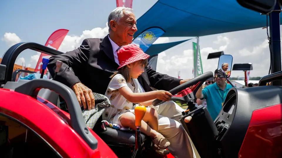 O Presidente da República Marcelo Rebelo de Sousa durante a inauguração da 59ª Feira Nacional de Agricultura, em Santarém