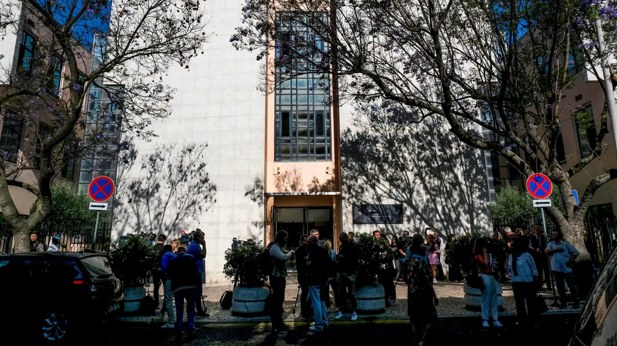 Fachada do Tribunal de Setúbal, onde se inicia a primeira sessão do julgamento do "Caso Jéssica", com cinco pessoas acusadas de envolvimento no homicídio de uma menina de 3 anos, ocorrido em 20 de junho de 2022, em Setúbal.