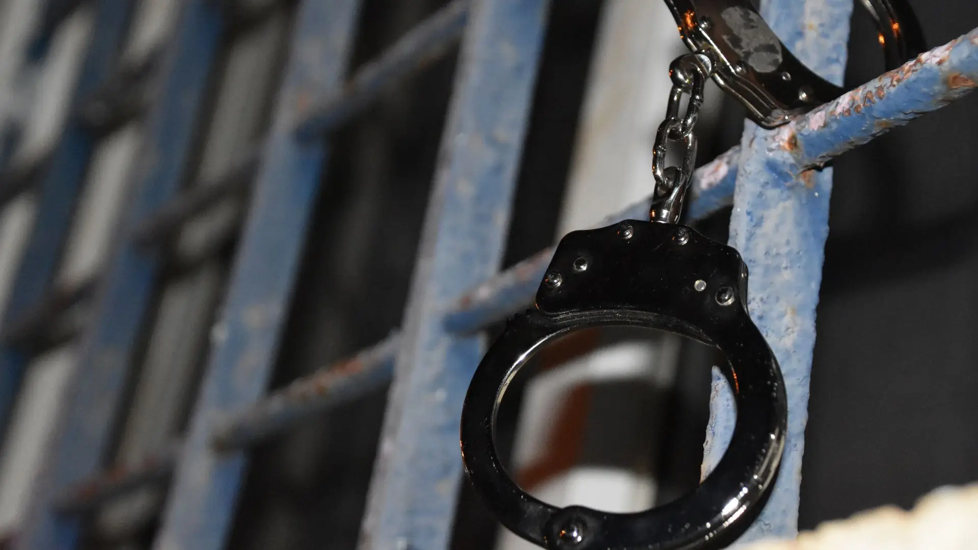 Handcuffs and arrest scene