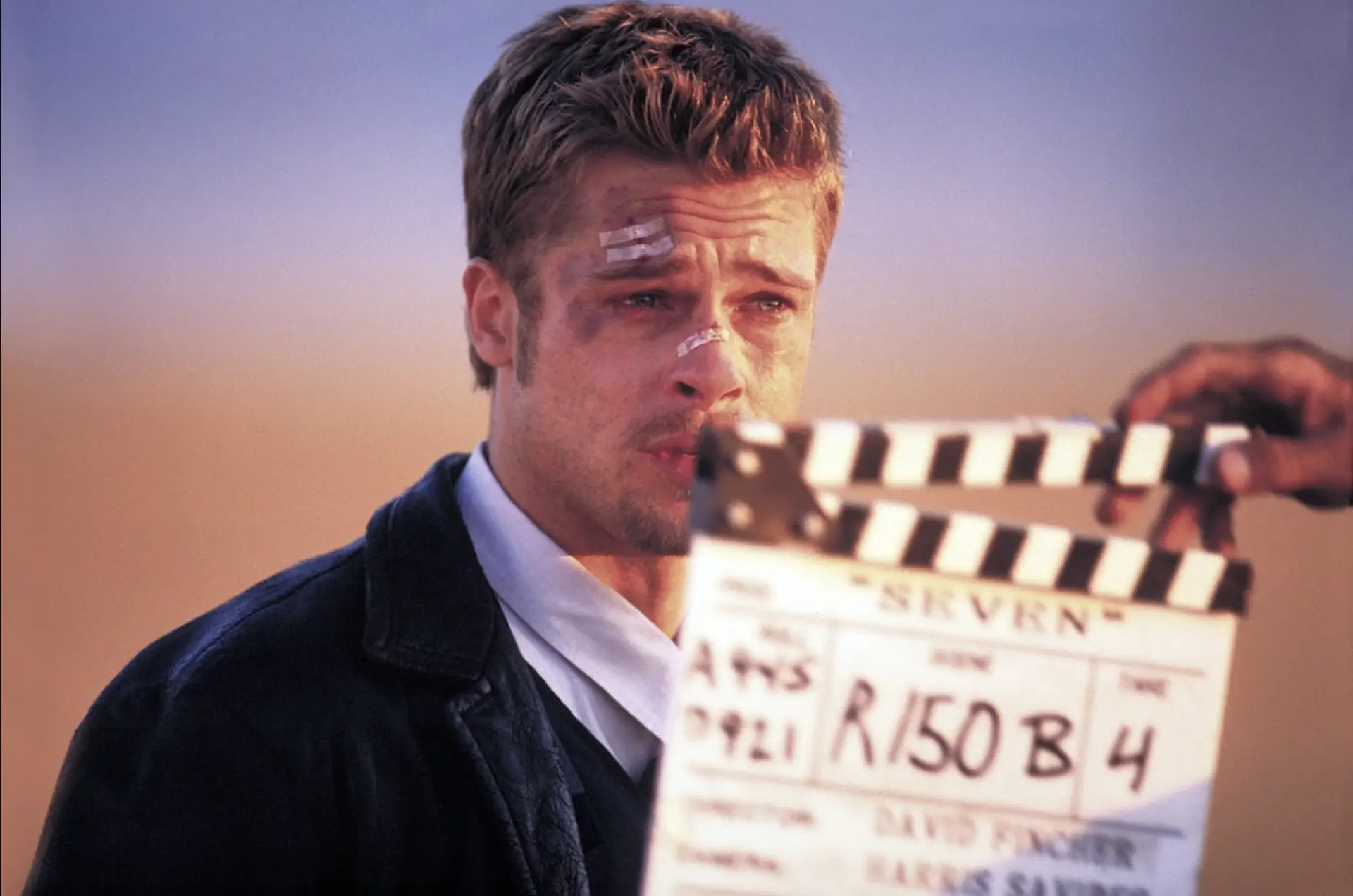 Brad Pitt durante as filmagens de "Seven" — brevemente em cópia restaurada...