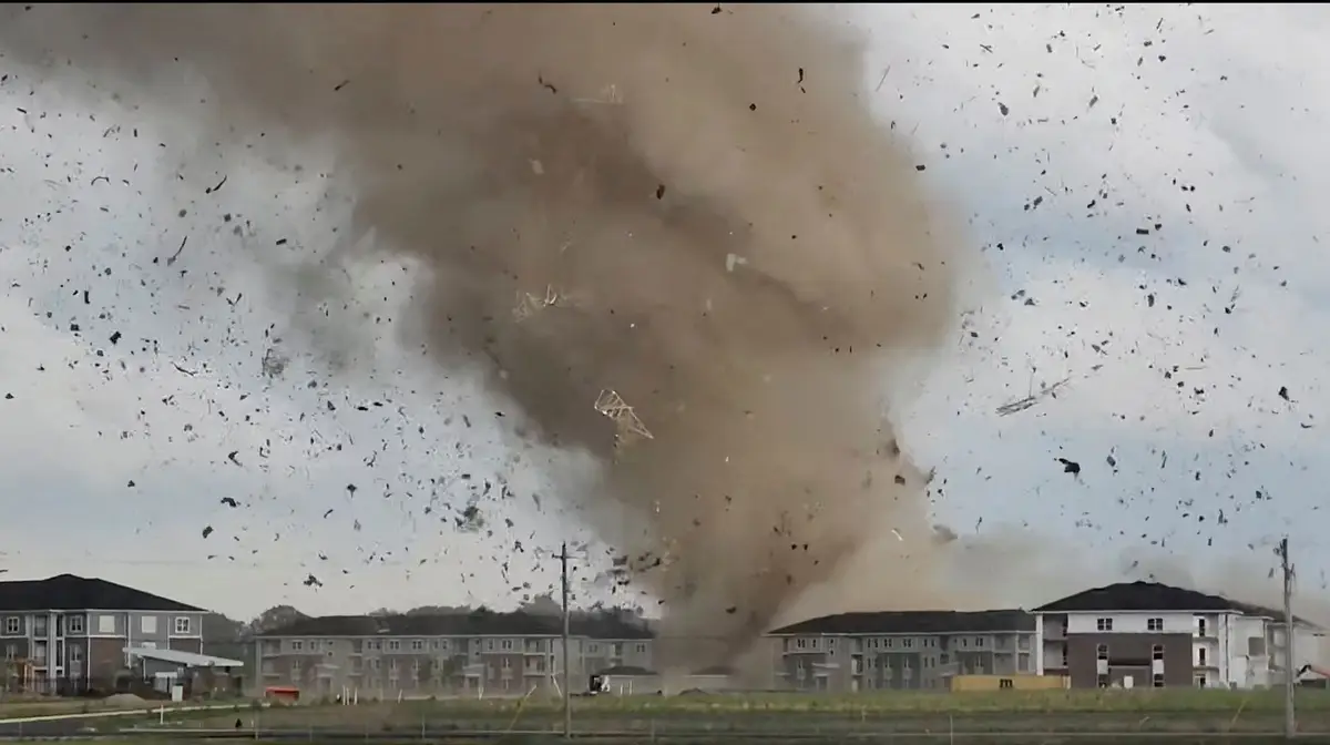 Tornado no estado do Indiana, nos Estados Unidos.