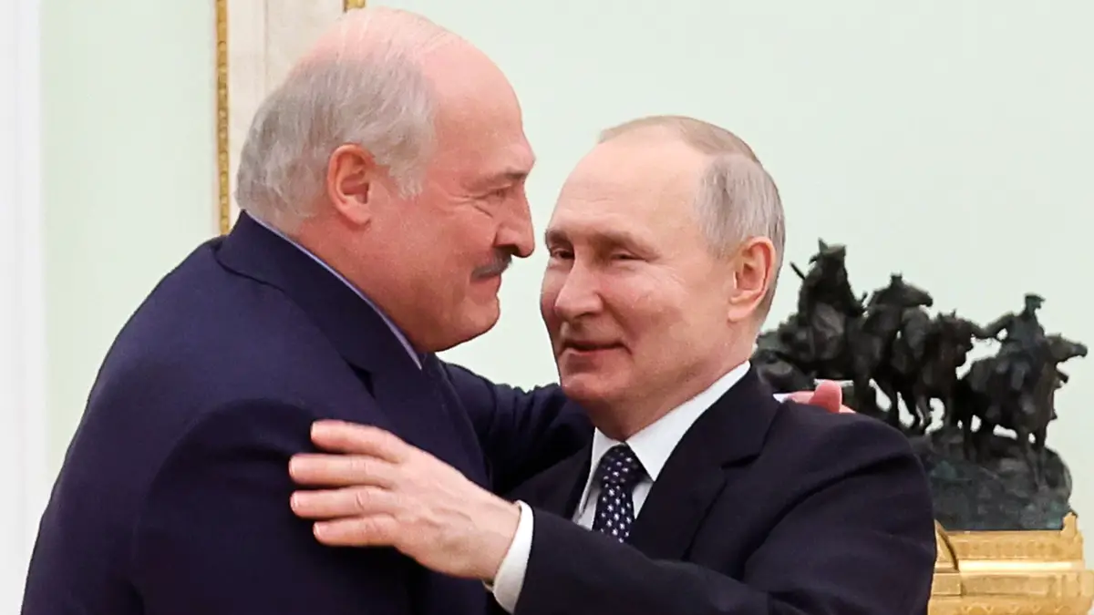 Presidente da Bielorrússia, Alexander Lukashenko, e Presidente da Rússia, Vladimir Putin