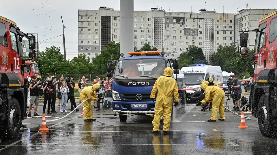Exercícios anti-radiação para o caso de uma situação de emergência na central nuclear de Zaporijia