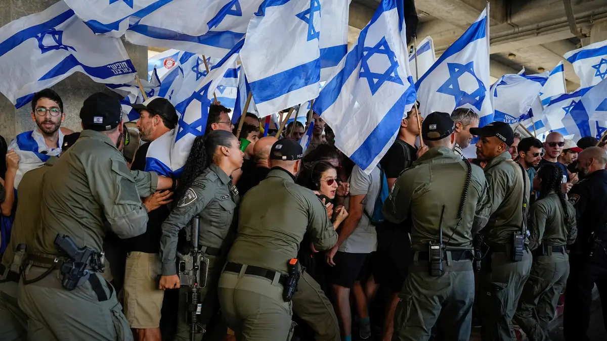 Protestos em Israel contra reforma judicial.