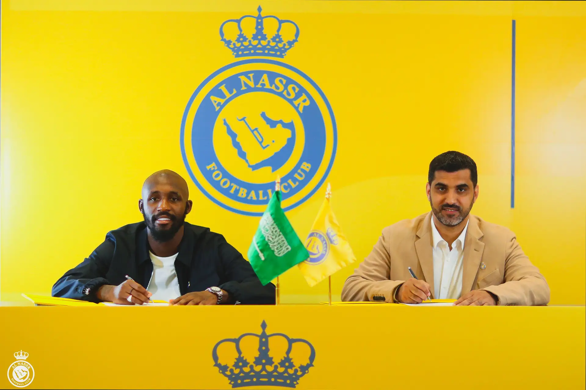 Momento da apresentação de Seko Fofana como atleta do Al Nassr.