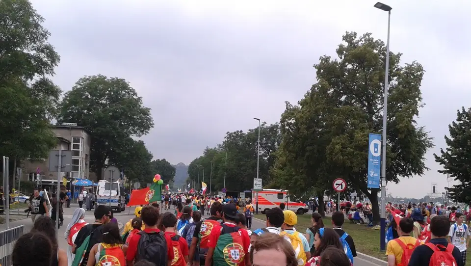 Jovens portugueses na JMJ de Cracóvia, na Polónia, em 2016