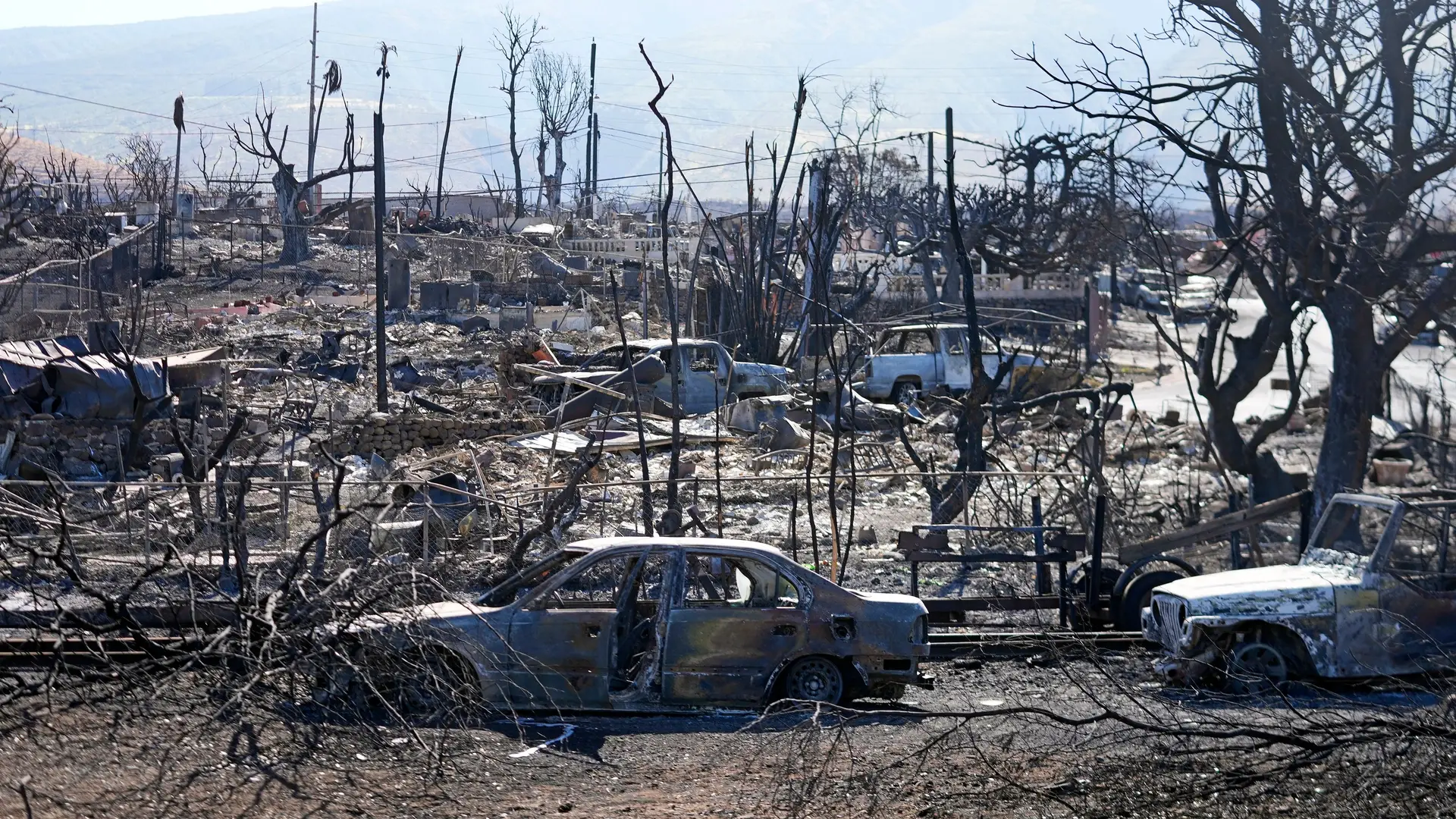Danos provocados pelos incêndios em Lahaina, Maui, no Havai.