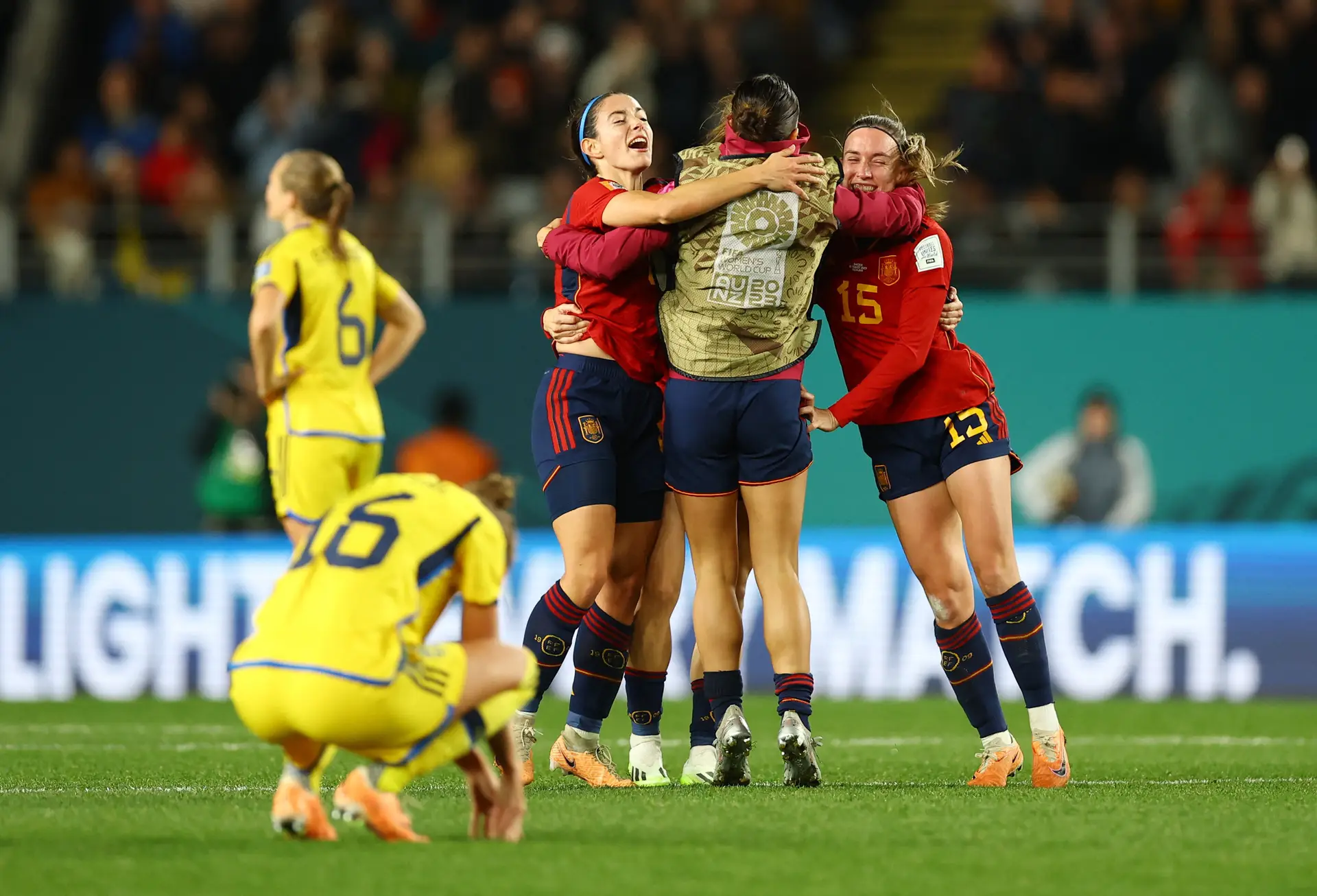 Jogo entre a Espanha e Suécia para a meia final do Mundial feminino