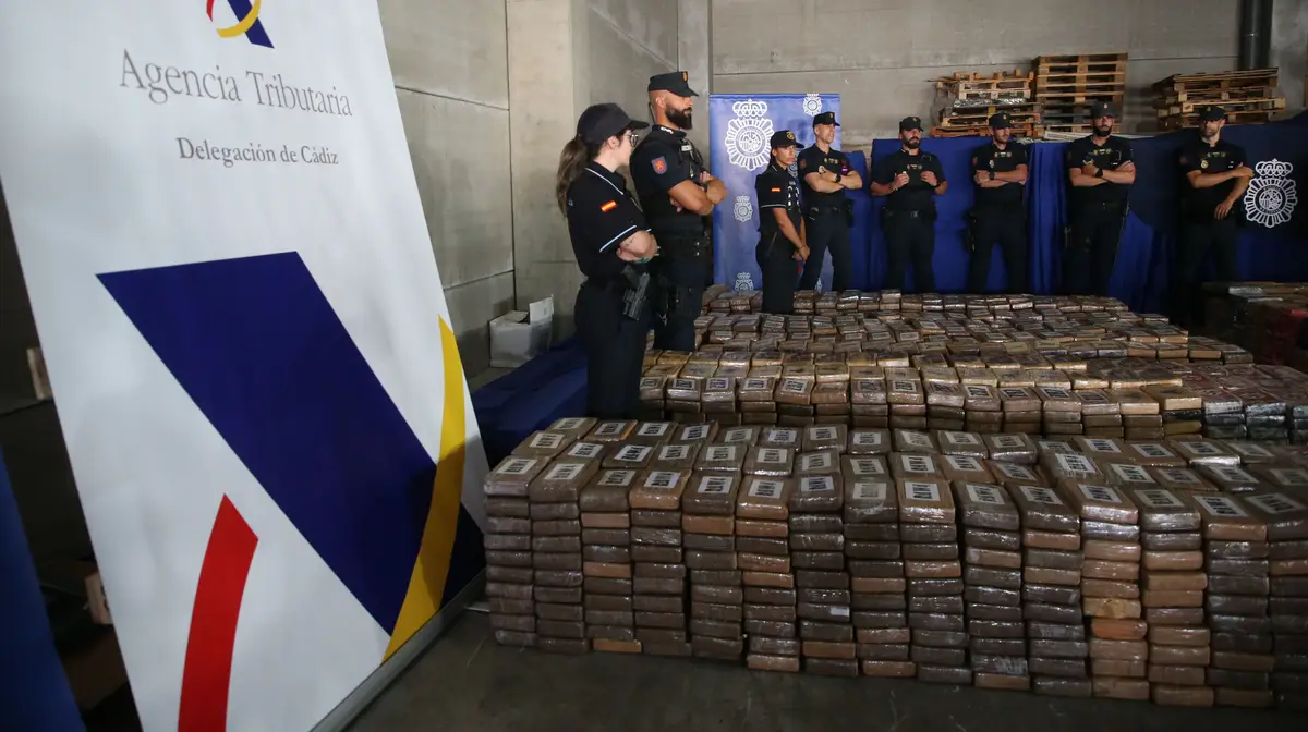 Cocaína apreendida pela polícia espanhola.