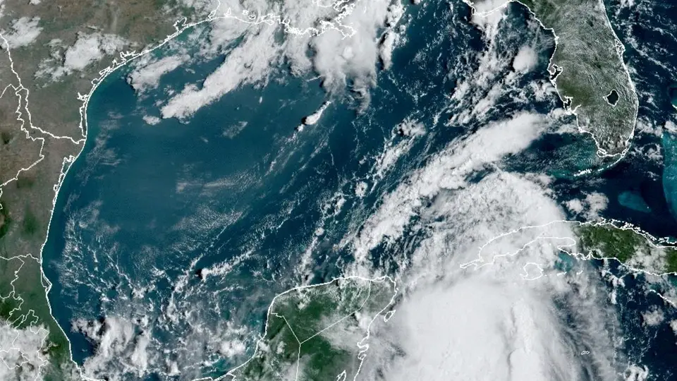 Imagem de satélite da tempestade Idalia que está a aitntigir os EUA