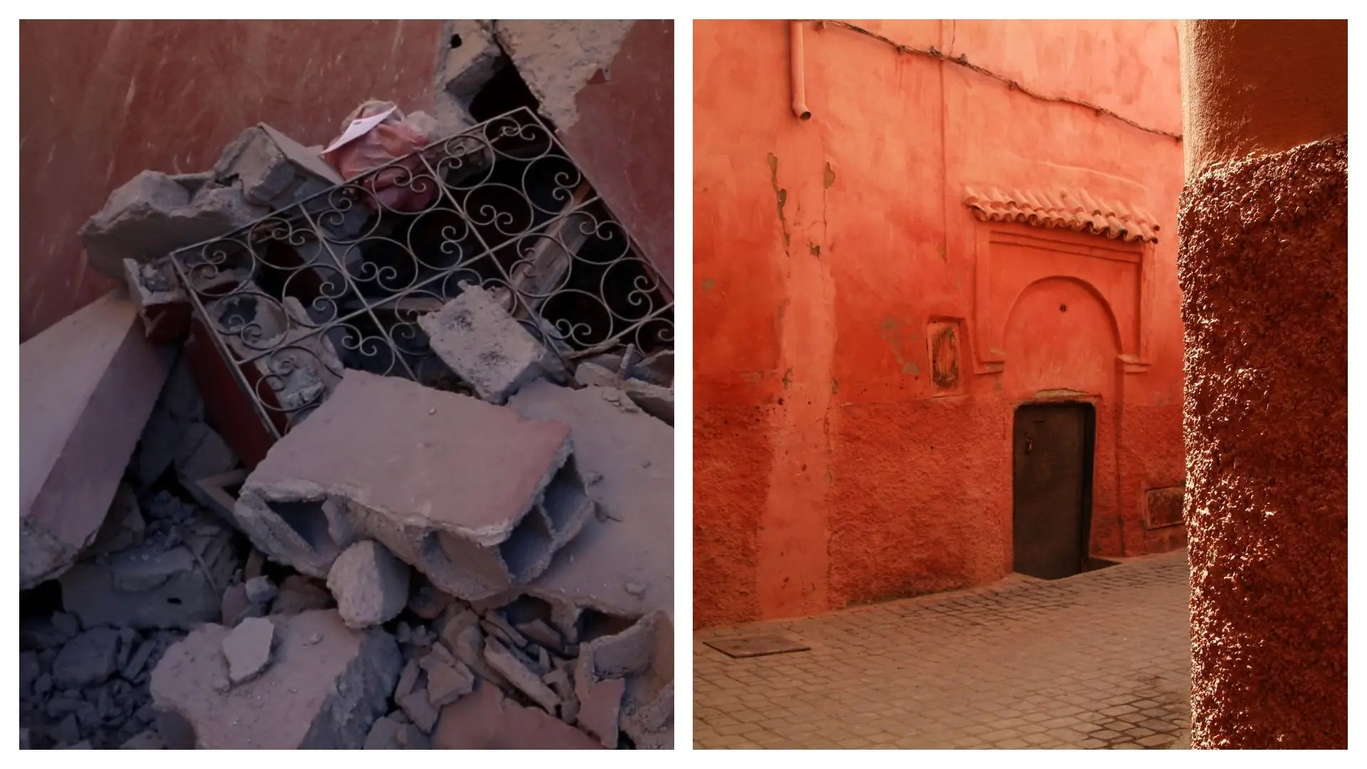 O antes e depois da "Cidade Ocre" de Marraquexe, uma das mais atingidas pelo sismo