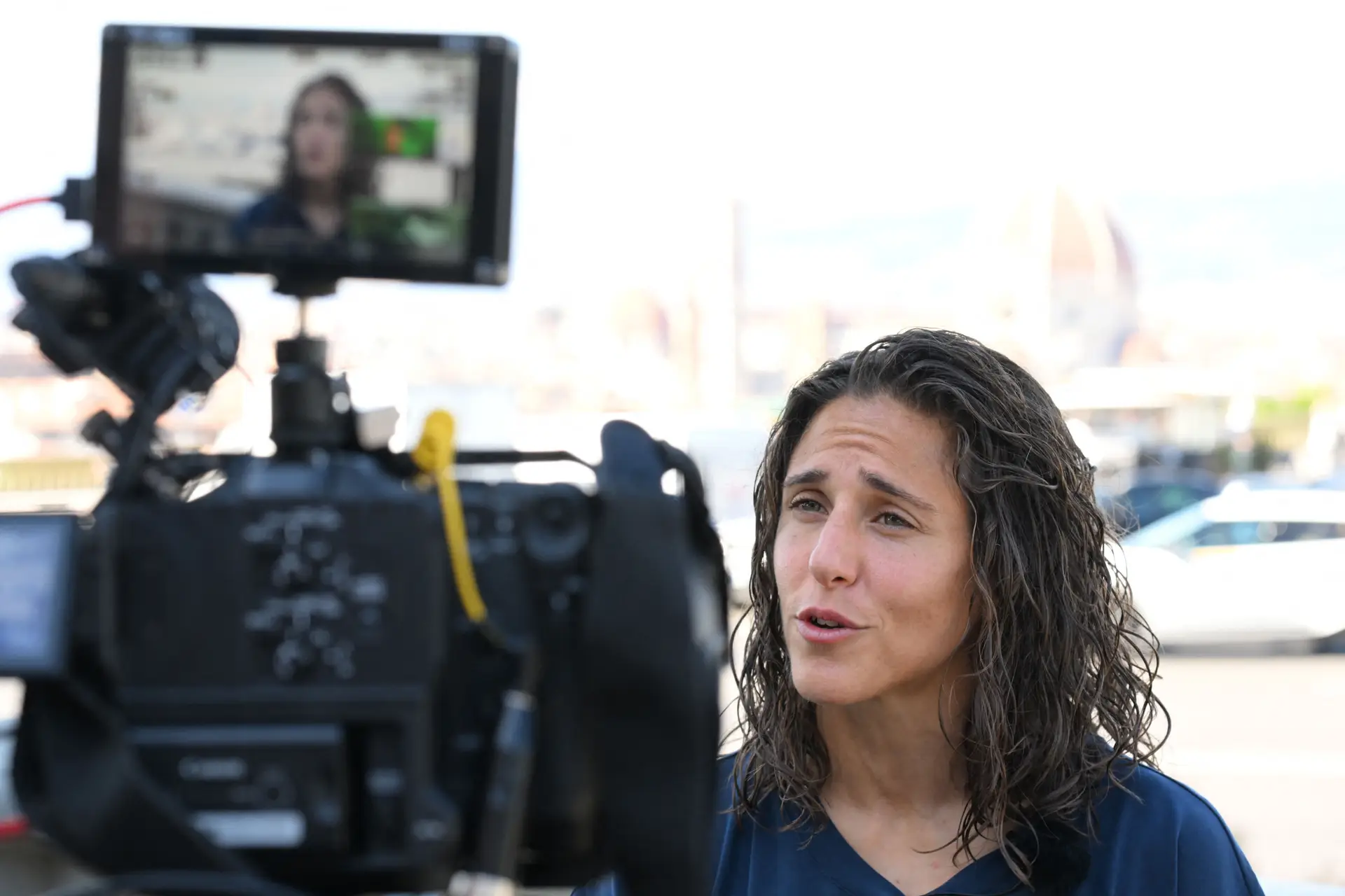 Veronica Boquete durante uma entrevista em Florença, Itália.