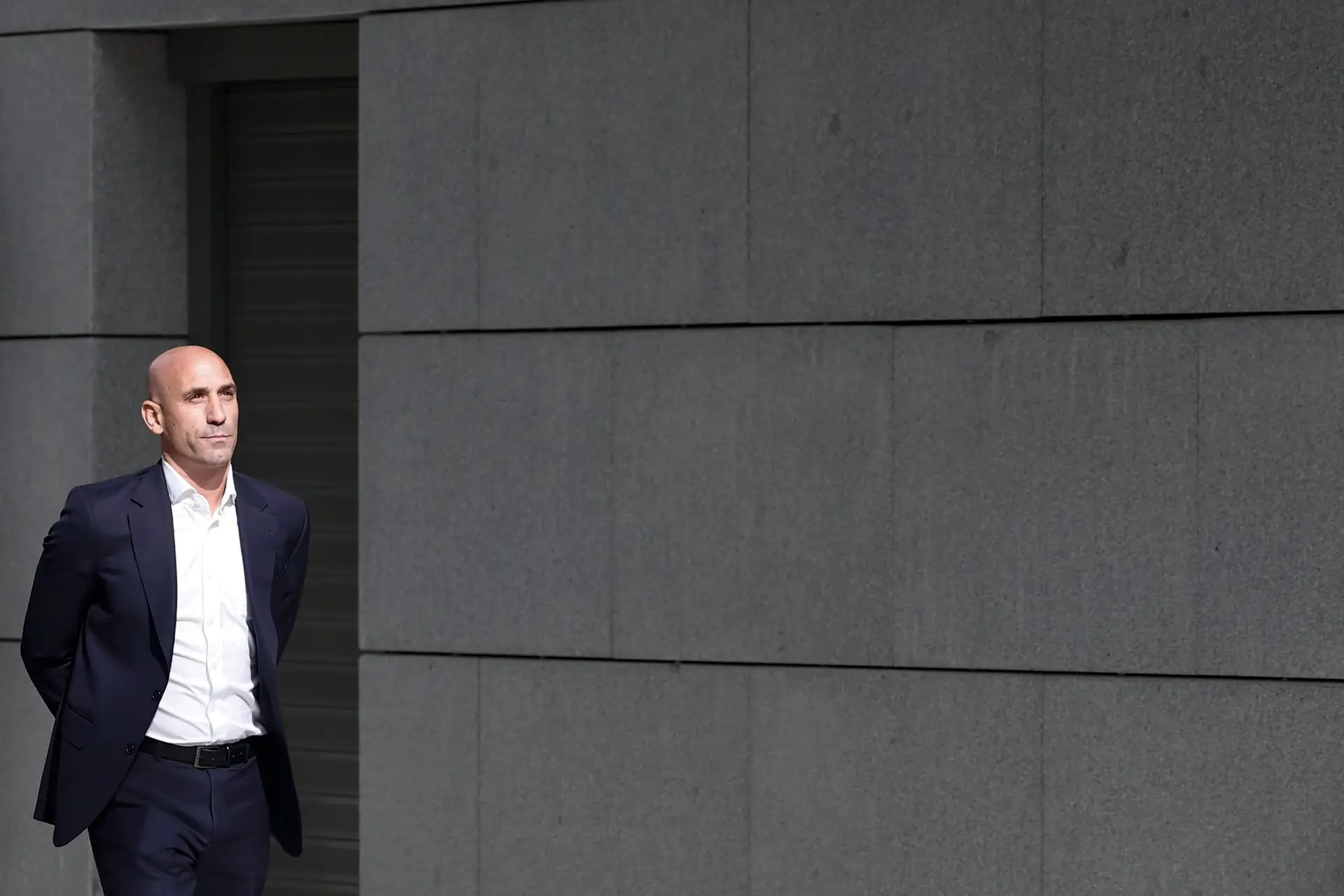 Luis Rubiales nà chegada ao tribunal, em Madrid.
