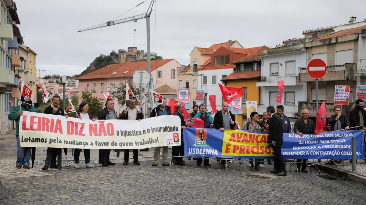 Protestos dos professores durante o Conselho de Ministros, em Leiria