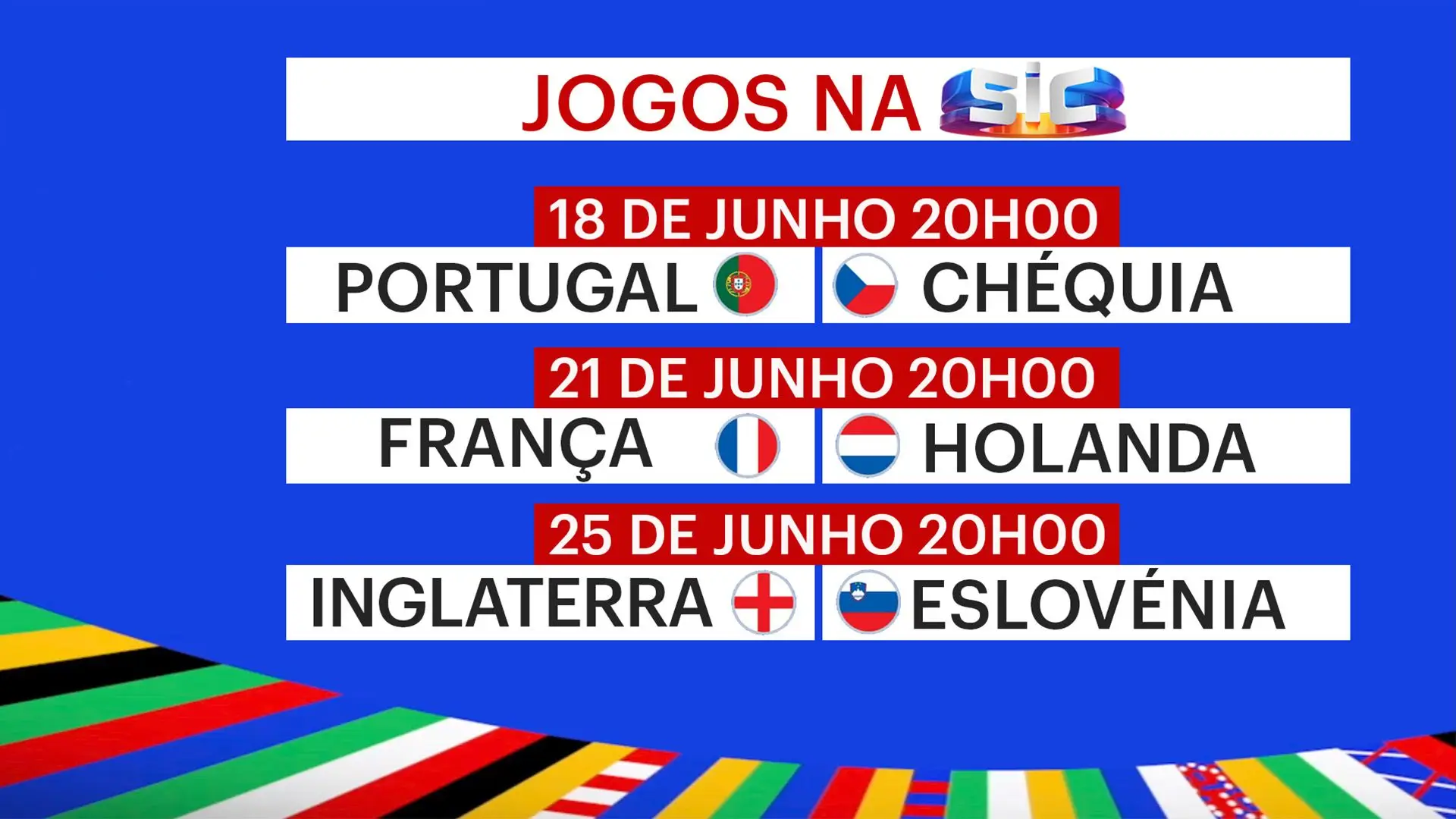 Onde vão passar os jogos do Euro 2024 em canal aberto? RTP, SIC e TVI  anunciam transmissões